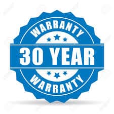 30 years limited warranty