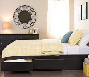 Prepac BBQ-6200-3K Queen Sonoma Platform Storage Bed with 6 Drawers, Black