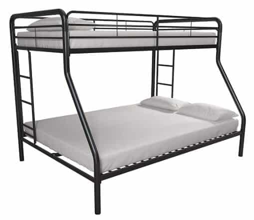 DHP Twin-Over-Full Bunk Bed with Metal Frame and Ladder, Space-Saving Design