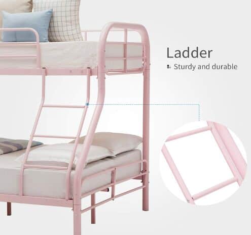 LAGRIMA Twin Over Full Metal Sturdy Bunk Bed Frame good for little girls