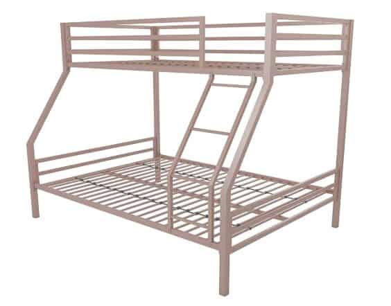Novogratz Maxwell Twin/Full Metal Bunk Bed, Sturdy Metal Frame with Ladder and Safety Rails