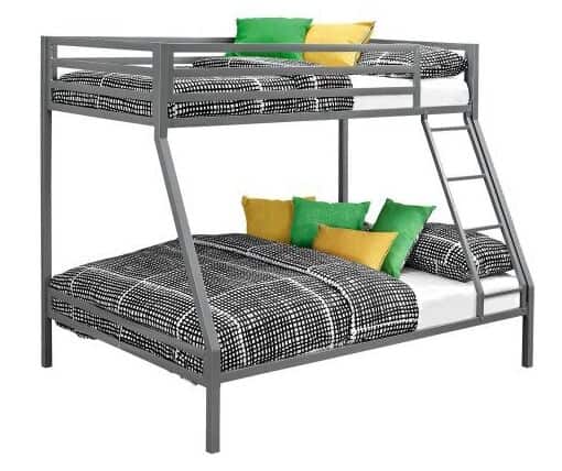 Your Zone Premium Twin-Over-Full bunk Bed,Silver (Silver)