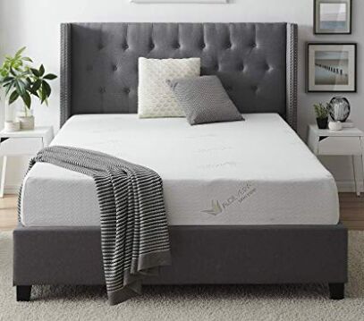 AC Pacific Soft Aloe Collection 8 Inch Luxury Soft Bedroom Aloe Vera Extract Infused Fabric Covered Memory Foam Mattress