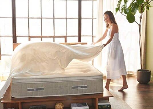 Brentwood Home Cedar Organic Latex Hybrid Mattress, Green, 5 Support Zones, Natural, Non-Toxic, Handmade in California, Twin XL Size