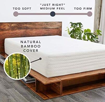 Brentwood Home Cypress Cooling Gel Memory Foam Mattress natural bamboo cover