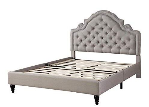 Home Life Platform Bed, King, Light Grey