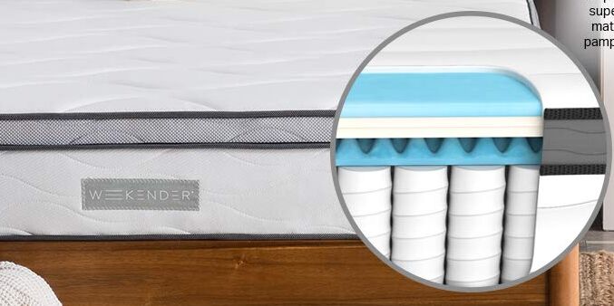 WEEKENDER 10 Inch Hybrid Memory Foam and Motion Isolating Springs Mattress layers