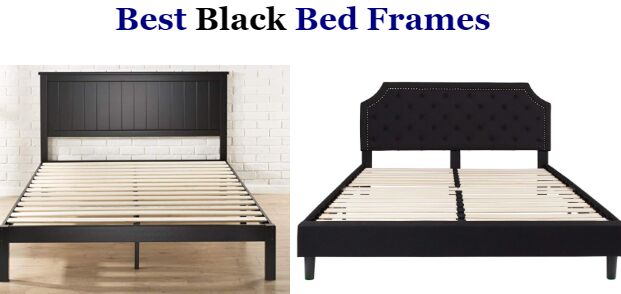 Urest Full Bed Frame//Upholstered Button Tufted Square Stitch with Headboard//Mattress Foundation//Platform Bed Easy Assembly//No Box Spring Needed//Strong Metal Slat Support,Dark Grey