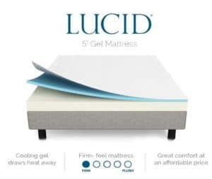LUCID 5 Inch Dual-Layered Firm feel Gel Memory Foam mattress