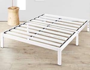 Mellow Rocky Base E (Cal King) Simple Modern Metal Platform Bed, White