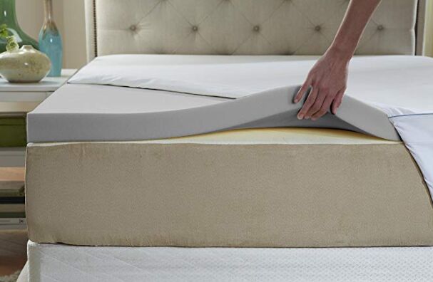 Nature’s Sleep Cool IQ Twin Extra-Long Size 2.5 Inch Thick, 4.5 Pound Density Memory Foam Mattress Topper with 18 Inch Fitted Cotton Cover