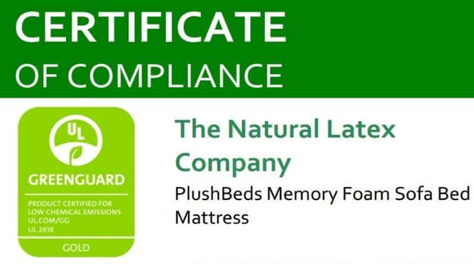 PlushBeds GreenGuard natural latex and memory foam