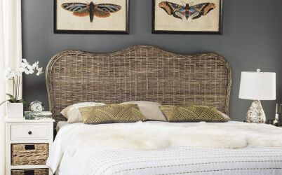 Crafted of rattan headboard will add a fresh look to any bedroom