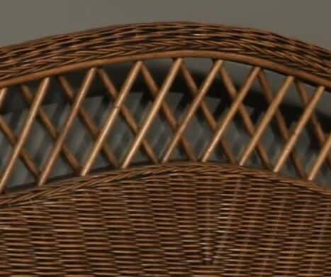 a detail look of the rattan headboard