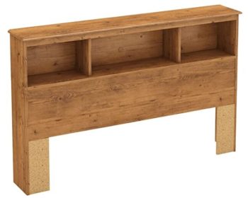 South Shore Little Treasures Bookcase Headboard with Storage, Full 54-inch, Country Pine