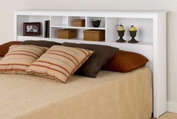 standard bookcase headboard with white color