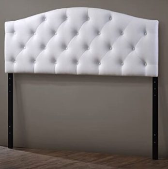 Baxton Studio Upholstered Button-Tufted Leather Headboard