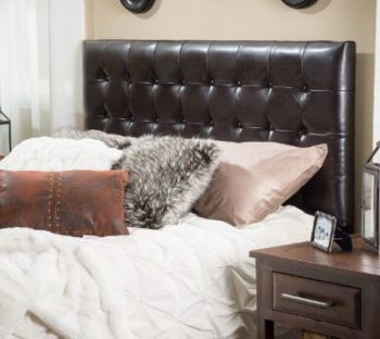 Christopher Knight Home Lansing King to Cal King Adjustable Brown Tufted Leather Headboard