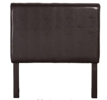 HomePop Youth Bonded Leather Twin Size Headboard, Brown