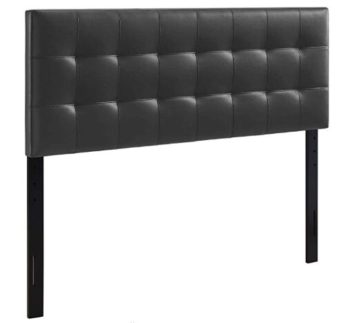 Modway Lily Tufted Faux Leather Upholstered Full Headboard in Black