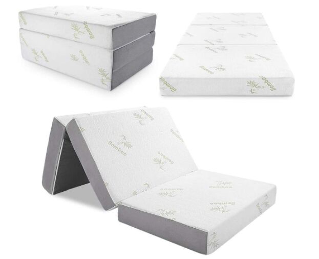 Inofia 4-inch Memory Foam Tri-fold Mattress with Ultra Soft Bamboo Cover