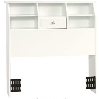 Sauder Shoal Creek dorm Bookcase Headboard, Twin, Soft White finish