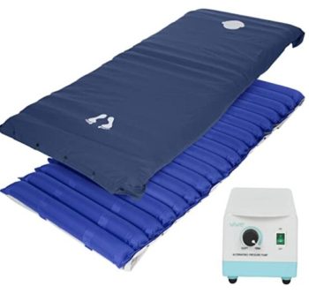 Vive Alternating Pressure Mattress 5" - Air Topper Pad for Bed Sore, Ulcer Prevention, Bedridden Treatment - Inflatable, Quiet Alternative Cover - Fits Hospital Bed - Includes Electric Pump System