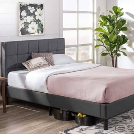 Zinus Lottie Upholstered Platform Grey Bed Frame | Model | Twin