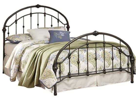 Ashley Furniture Signature Design - Nashburg Metal Bed - Complete Headboard and Footboard with Rails - King - Bronze Finish
