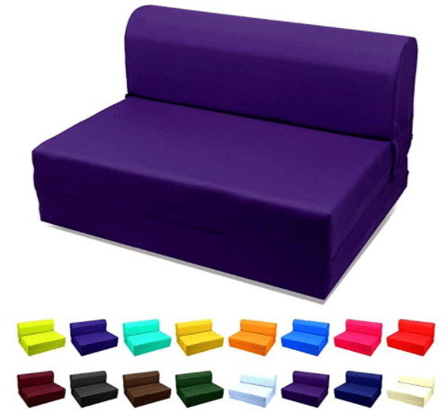 Magshion Futon Furniture Sleeper Chair Folding Foam Bed Choose Color & Sized Single,Twin or Full (Full (5x46x74), Purple)