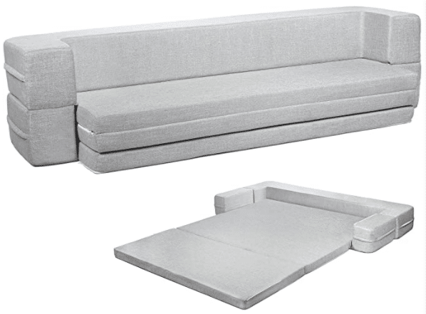 Milliard Fold Out Sofa Couch Bed Queen to Twin Folding Mattress (Queen-Twin)
