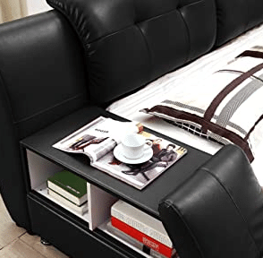 leather bed with Mini-Storage Design