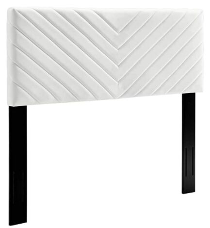 Modway Alyson Angular Channel Tufted Performance Velvet Full/Queen Headboard in White