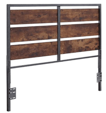 Walker Edison Furniture Company Rustic Metal Slatted Queen Headboard Footboard Bed Frame Bedroom, Reclaimed Wood