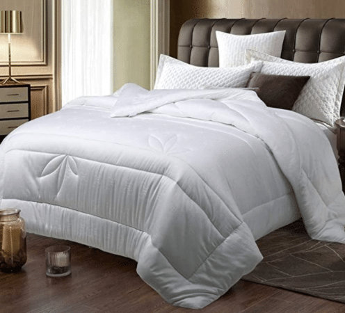 for Summer Cooling Hotel Collection Reversible Duvet Insert with Corner Tabs,Fluffy Hypoallergenic White, 90" x 102",Bamboo Fiber